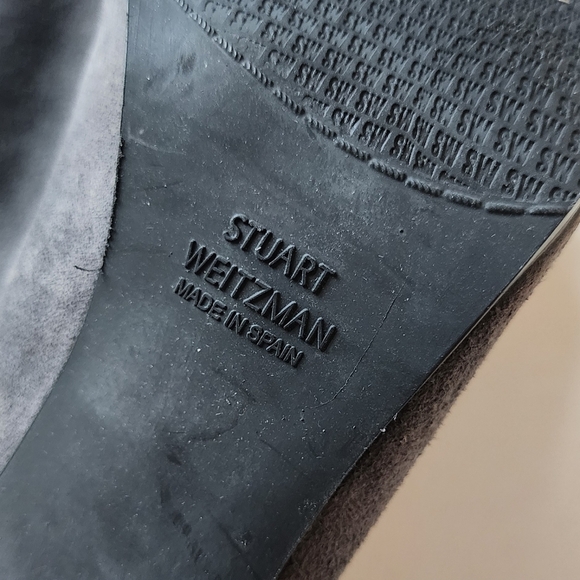 NWOT-Stuart Weitzman Plat Glove Suede Ankle Bootie - Gray - Picture 9 of 12